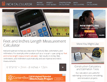 Tablet Screenshot of inchcalculator.com